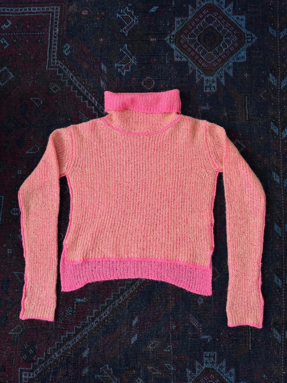 Acne Studios "Vasya 2 Face" Turtleneck Sweater | Mohair | Size XXS XS | Pink
